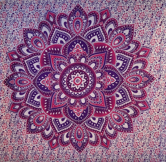 Manta con mandala rosa